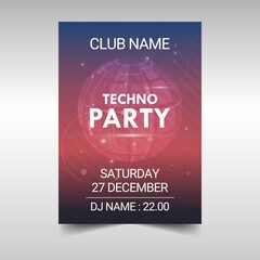Techno Party Poster Design