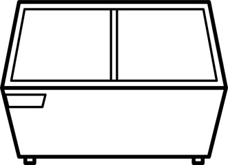 Ice cream freezer outline illustration vector
