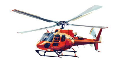 Helicopter flying in the air illustration isolated on white background