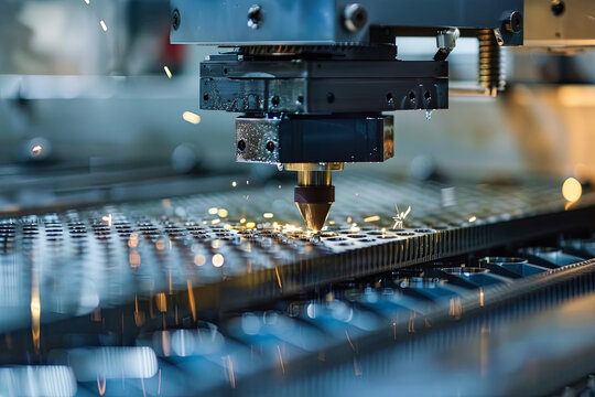 Industrial machine processing sheet metal