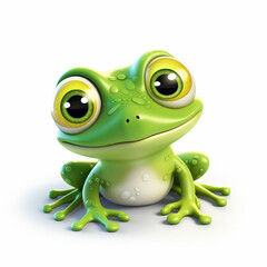 Obraz premium green frog isolated on white