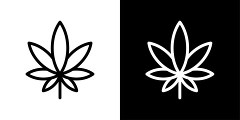 Marijuana Line Icon on White Background for web. - obrazy, fototapety, plakaty