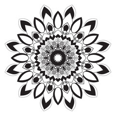 Black and white mandala background design.