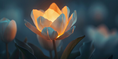 Golden Lotus Glowing Magic Flower 