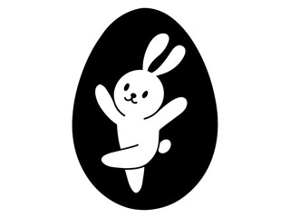 Easter Eggs Line Art Bunny