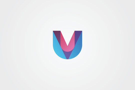 U V latter minimal logo