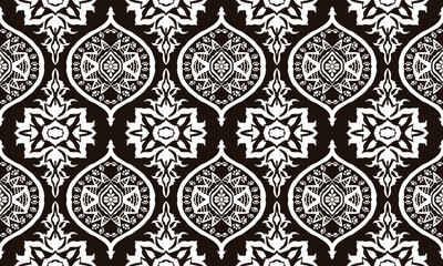 Hand drawn digital seamless pattern block print batik vector.