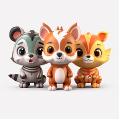 animal vector set of cartoons