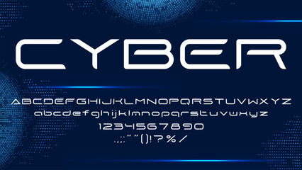Galaxy space font, futuristic typeface and modern tech alphabet, vector dynamic English type. Cyber font with digital HUD letters, cosmic technology typeface and Sci Fi or space ABC typeface - 750330794