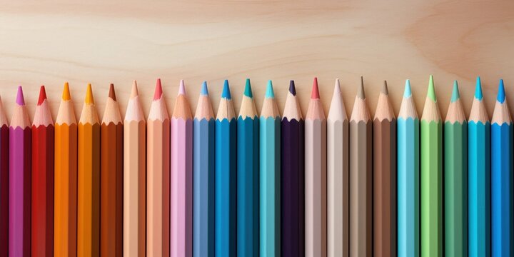 Sharpened Pencils Rainbow Colors Stand Attention Promising Artistic Potential