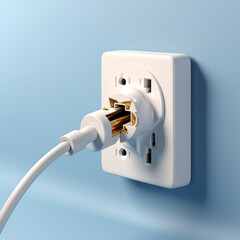 electrical outlet on white background