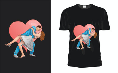 A couple of romantic couple in love dancing on a dark background in a heart shape for Valentine's Day Couple dancing t-shirt design