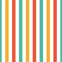 Seamless pattern stripe red, green, orange and yellow colors. Vertical pattern stripe abstract background vector illustration