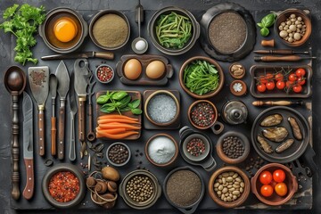 Obraz na płótnie Canvas The fusion of culinary art and innovation, showcasing a modern, artistic presentation of food. Generative AI