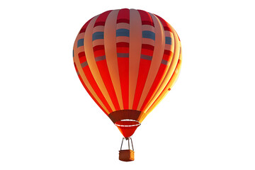 Colorful hot air balloons flying isolated on cut out PNG or transparent background. Realistic clipart template pattern.