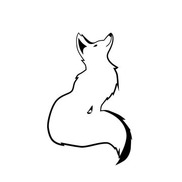 Fox silhouette vector 