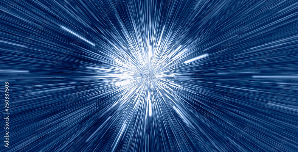 Poster abstract flight in space hyper jump illustration