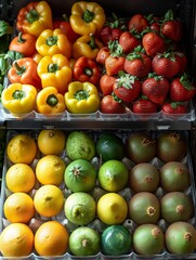 A fruit and vegetable display in a store