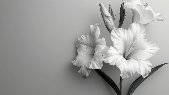  a black and white photo of a flower on a gray background with a black and white photo of a flower on a gray background with a black and white background.