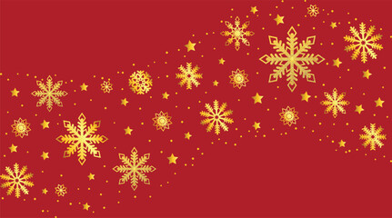 Fototapeta na wymiar Golden snowflakes design