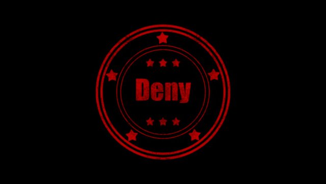 Deny Red stamp animation graphic templet