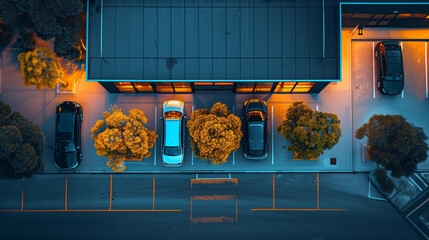 Car dealership showroom outside view