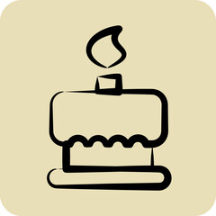 Icon Birthday Cake. suitable for Bakery symbol. hand drawn style. simple design editable. design template