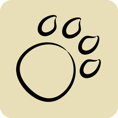 Icon Animal Track. suitable for education symbol. hand drawn style. simple design editable. design template