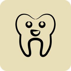 Icon Cleaned Tooth. suitable for medicine symbol. hand drawn style. simple design editable. design template