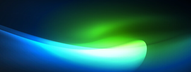 Obraz premium Neon light glowing waves and lines background set for wallpaper, business card, cover, poster, banner, brochure, header, website