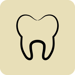 Icon Tooth. suitable for medicine symbol. hand drawn style. simple design editable. design template