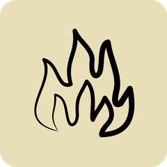Icon Flammable. suitable for Security symbol. hand drawn style. simple design editable. design template