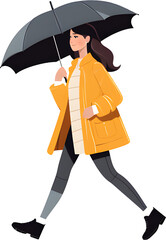 person with umbrella, umbrella, rain