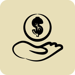 Icon Funding. suitable for Startup symbol. hand drawn style. simple design editable. design template