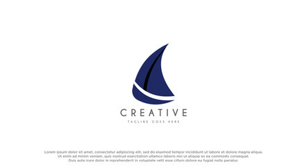 sailing boat logo design vector inspiration.