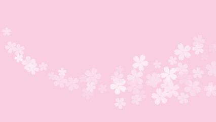 桜の花の流れるような背景イラスト　ピンク背景