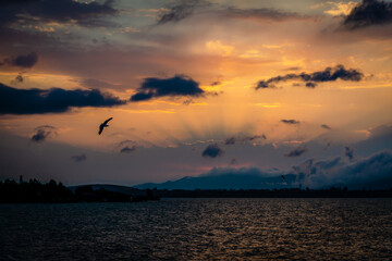 Lake Sevan during sunset Armenia