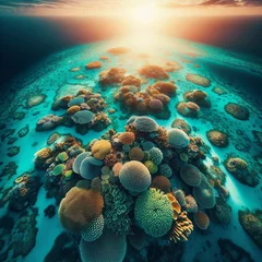Poster Discover the vibrant coral reef ecosystem in the Maldives islands - a paradise for underwater exploration © Shaig Agayev