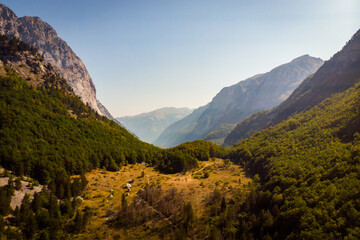 Fototapeta na wymiar Stunning view of the mountains at Theth Albania