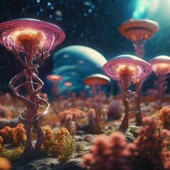 Floral Extraterrestrial Beauty: A Unique Bouquet Grown on an Alien Planet