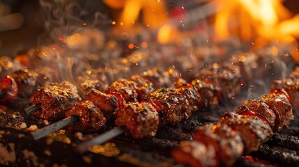 Delicious grilled meat - obrazy, fototapety, plakaty