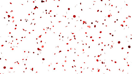 Bold & Beautiful: Dazzling red, glossy confetti fills the air in this 3D scene, capturing the essence of boldness, energy, and a vibrant celebration