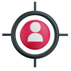 3d Target Icon With Transparent Background