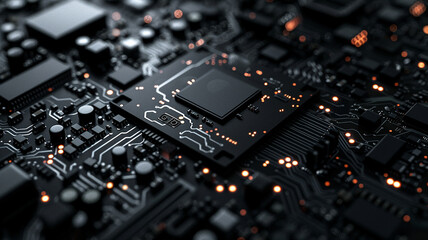 close up of electronic circuit board technology wallpaper