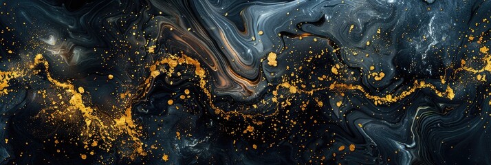 A marble texture inlay with shimmering gold accents, evoking a sense of cosmic elegance and luxury