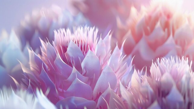 Dreamy Drifts of Thistle: Extreme close-up reveals the milk thistle's petals in a serene, wavy formation.