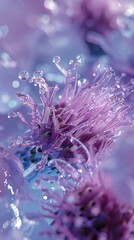 Frozen Wonderland: Extreme close-up unveils the milk thistle's icy world, a mesmerizing vision of frozen beauty.