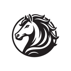 horse head silhouette vector logo illustration