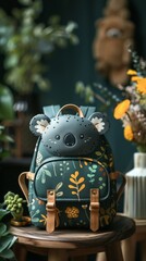 Koala shaped school back pack image.