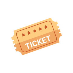 ticket flat vector icon on white background